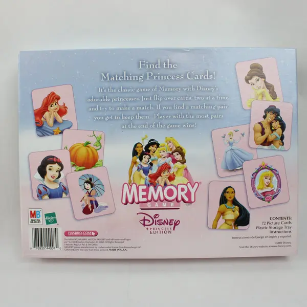 Disney Princess Edition Memory Game Milton Bradley Matching Cards Ages 3+