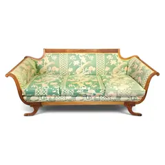 Vintage Duncan Phyfe Style Carved Wood Floral Sofa Couch - Freight/Local Pickup
