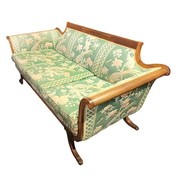 Vintage Duncan Phyfe Style Carved Wood Floral Sofa Couch - Freight/Local Pickup