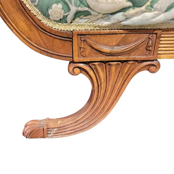 Vintage Duncan Phyfe Style Carved Wood Floral Sofa Couch - Freight/Local Pickup