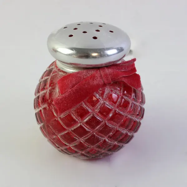 Vintage Avon Charisma Powder Sachet Red Glass Shaker Empty Collectible