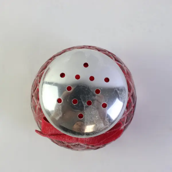 Vintage Avon Charisma Powder Sachet Red Glass Shaker Empty Collectible