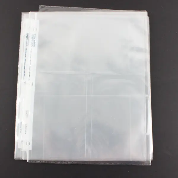 Print File 4-Pocket Archival Binder Pages Clear Plastic Lot of 20