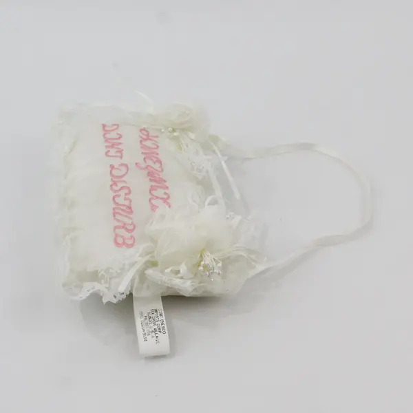Enesco 1987 White Fabric Pillow Keepsake Honeymoon Don't Disturb