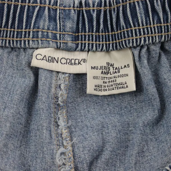 Cabin Creek Women's Denim Pull-On Shorts Medium Wash 18W