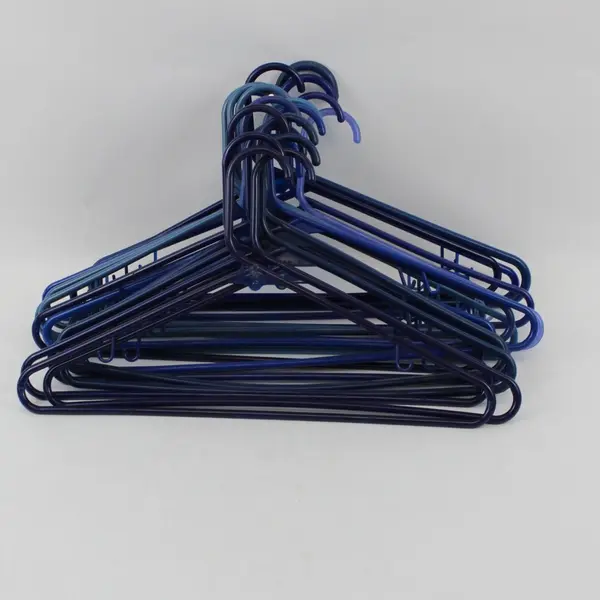 Lot of 20 Blue Plastic Clothes Hangers for Closet Storage