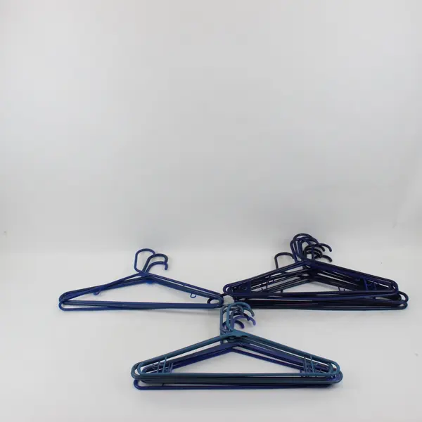 Lot of 20 Blue Plastic Clothes Hangers for Closet Storage