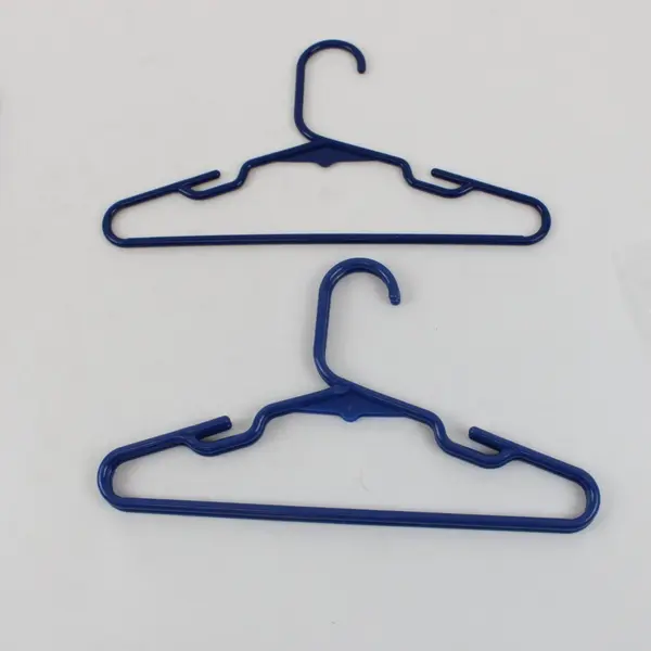 Lot of 20 White & Blue Plastic Clothes Hangers Closet Organizer
