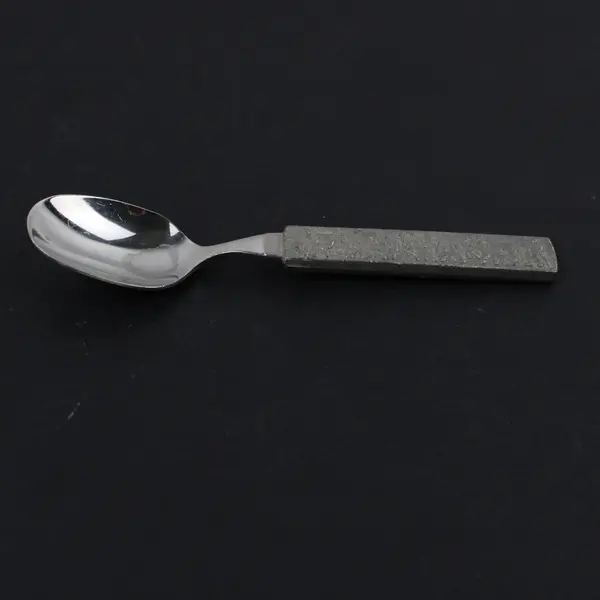 Pastoral Scene Souvenir Spoon Pewter Handle Stainless Steel Bowl 4.25" Good