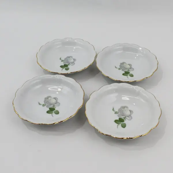 Set of 4 Haviland Bavaria White Rose Fruit Bowls  5"