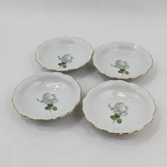 Set of 4 Haviland Bavaria White Rose Fruit Bowls  5"