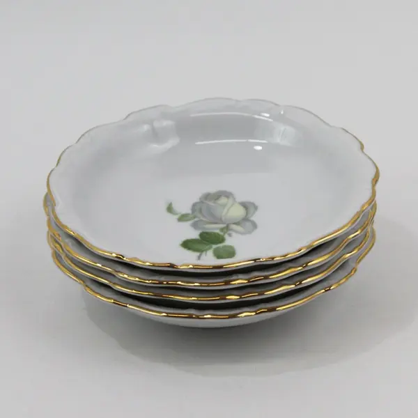 Set of 4 Haviland Bavaria White Rose Fruit Bowls  5"