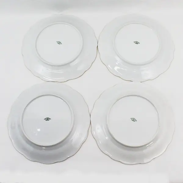 Set of 4 Haviland Bavaria White Rose Dinner Plates 10"