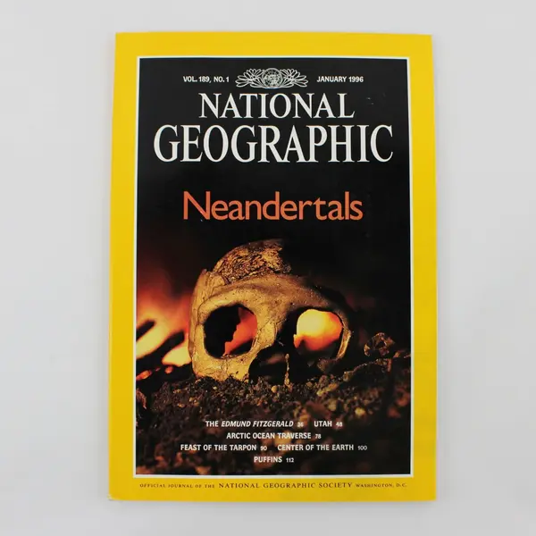 National Geographic Magazine January 1996 Vol 189 No 1 Featuring Neandertals 