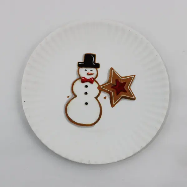 Lot of 2 One Hundred 80 Degrees Christmas Plates 7.25" Snowman Candy Cane