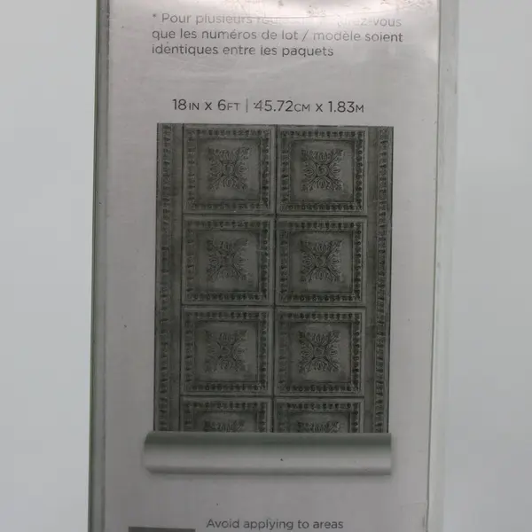 InHome Ornamental Tin Peel & Stick Backsplash 18in x 6ft Open Box