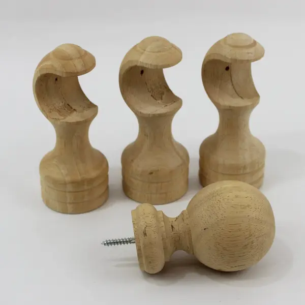 4 Pc Primitive Wooden Curtain Tiebacks Holdbacks Rustic