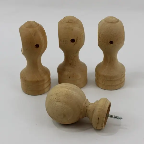 4 Pc Primitive Wooden Curtain Tiebacks Holdbacks Rustic
