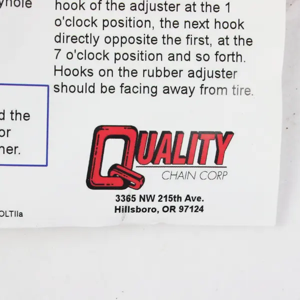 Volt QV335 Passenger/LT Tire Cable Chain Kit Quality Chain Corp Pre-Owned