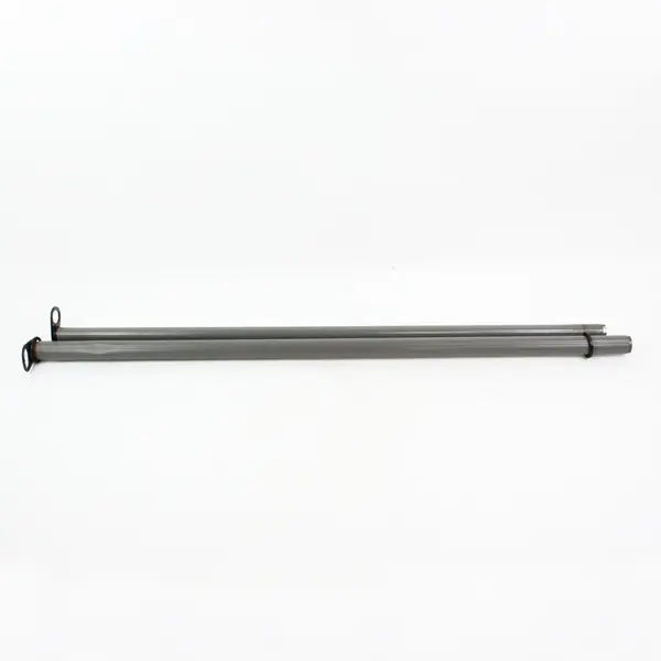 Grey Adjustable Telescopic Curtain Rod 30 in Looped Ends