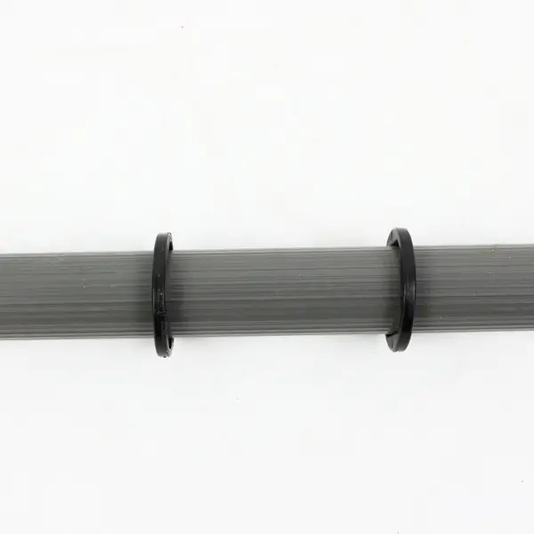 Grey Adjustable Telescopic Curtain Rod 30 in Looped Ends