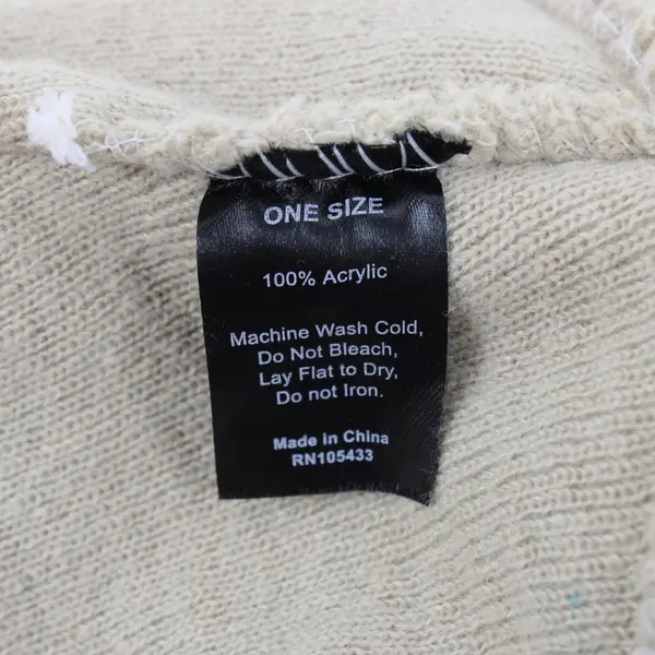 Tan Knit Fold-Over Beanie 100% Acrylic Winter Hat OS