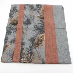 Autumn Leaf Print Window Valance Curtain 80 x 18 Fall Decor Gray Brown Handmade