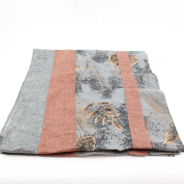 Autumn Leaf Valance Curtain 80 x 18 Gray Brown Rust Seasonal Handmade