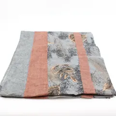 Autumn Leaf Valance Curtain 80 x 18 Gray Brown Rust Seasonal Handmade