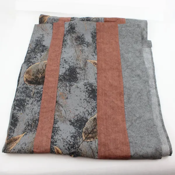 Autumn Leaf Valance Curtain 80 x 18 Gray Brown Rust Seasonal Handmade
