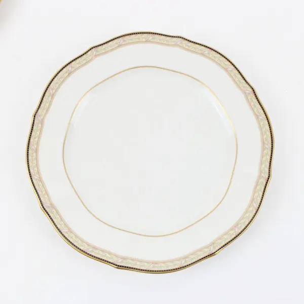 Noritake Ribbon & Gold Pattern 7383 8" Salad Plates Set of 4