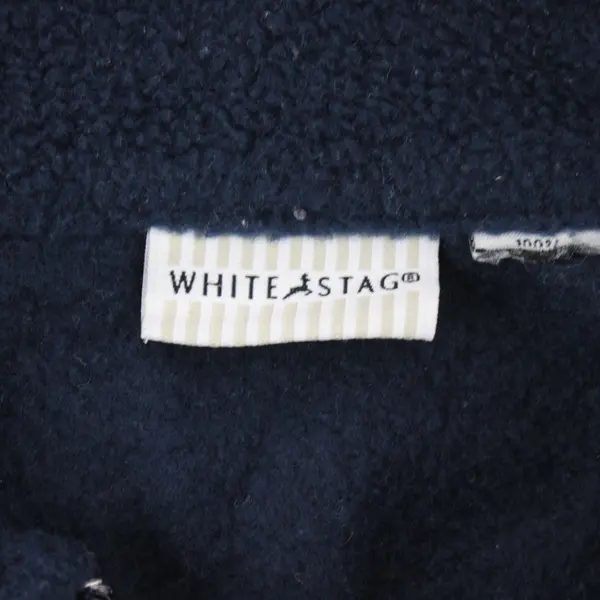White Stag Women's XL Blue Fleece Santa Claus 1/4-Zip Pullover Sweatshirt