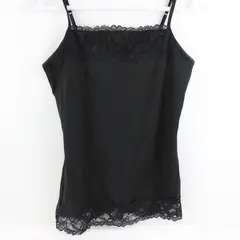 Maurices Women's Black Lace-Trim Nylon Camisole Size Medium