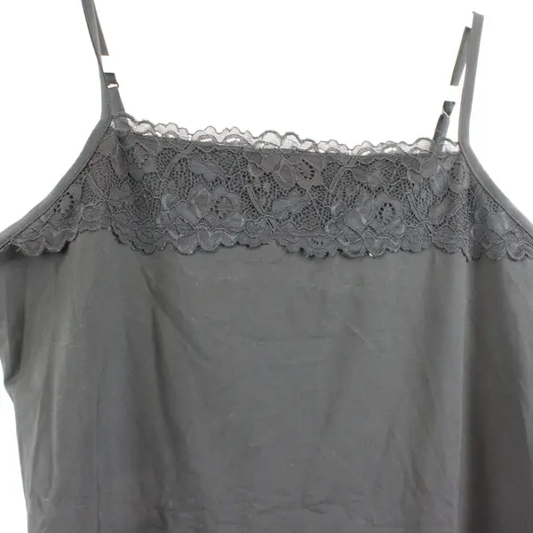 Maurices Women's Black Lace-Trim Nylon Camisole Size Medium