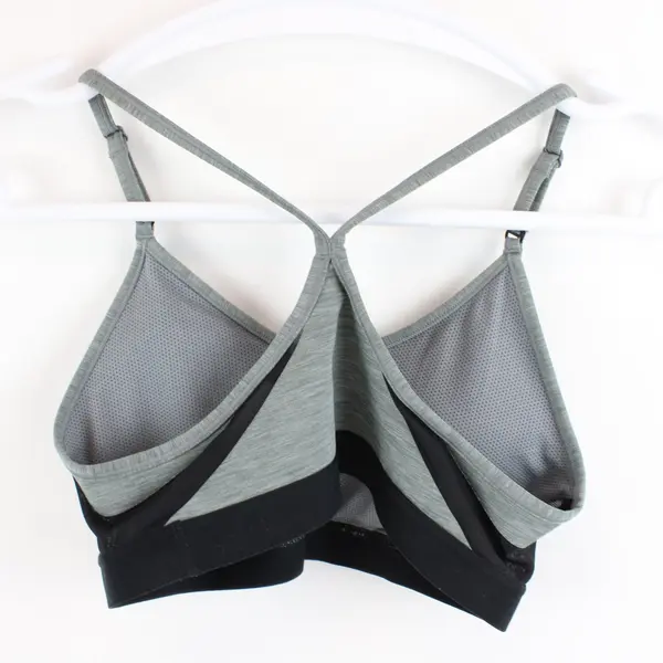 Nike Women's Medium Gray Black Sports Bra Activewear