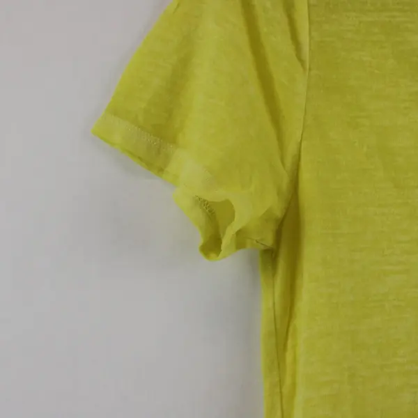 Maurices 24/7 Women's Sheer Bright Yellow T-Shirt Size Medium