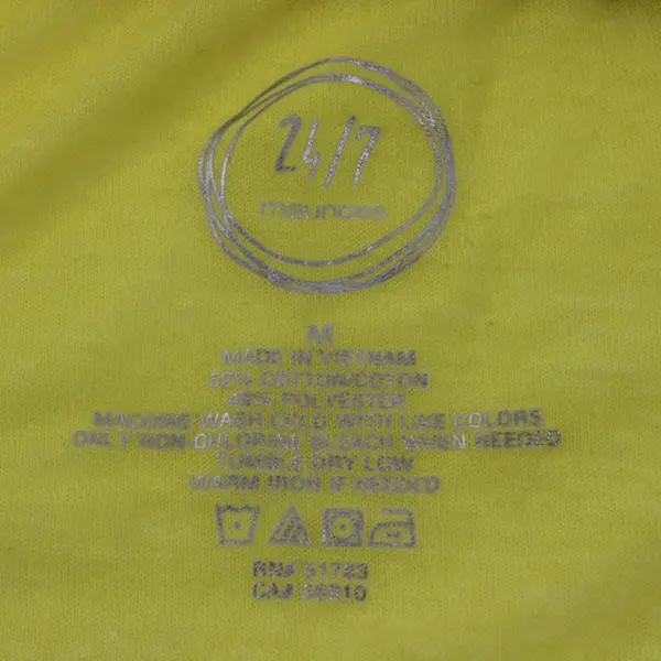 Maurices 24/7 Women's Sheer Bright Yellow T-Shirt Size Medium