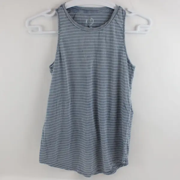 Maurices 24/7 Women's Medium Blue Striped Tank Top