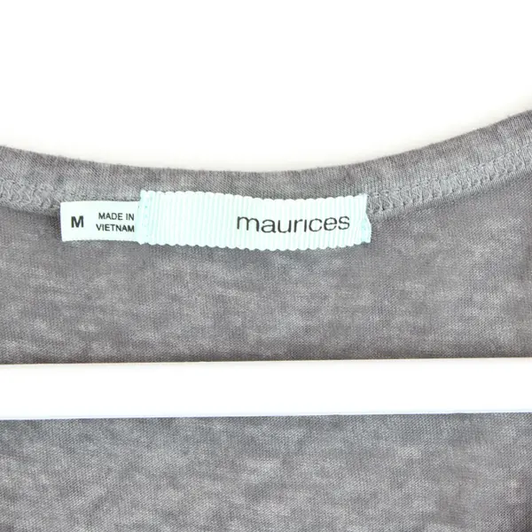 Maurices Women's Medium Sheer Gray Pink Short Sleeve T-Shirt