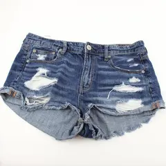American Eagle Women's Cutoff Denim Shorts Distressed Med Wash 8 AEM120605J9A