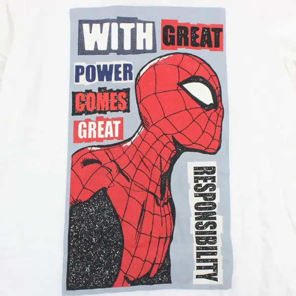 Marvel Spider-Man Boys White Graphic T-Shirt Size 14