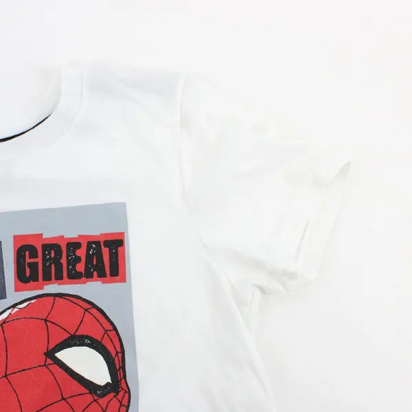 Marvel Spider-Man Boys White Graphic T-Shirt Size 14