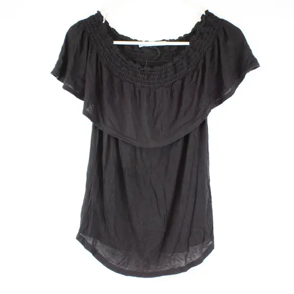 Maurices Women's Peasant Top Black Short Sleeve Size Medium