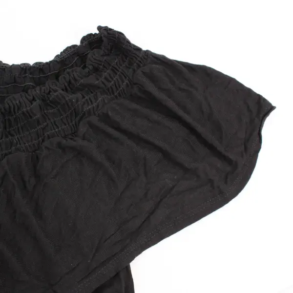 Maurices Women's Peasant Top Black Short Sleeve Size Medium