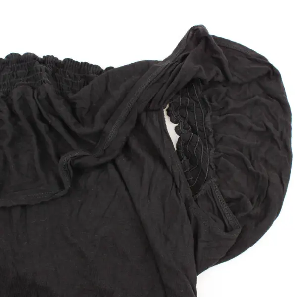 Maurices Women's Peasant Top Black Short Sleeve Size Medium
