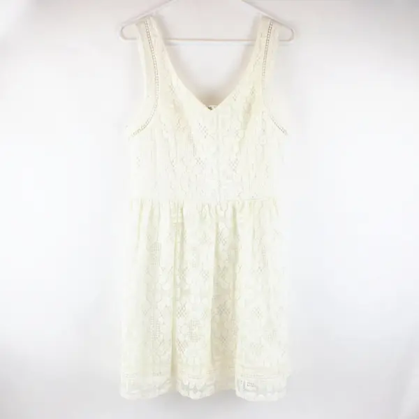City Triangles Women's Off-White Lace Sleeveless Mini Dress Size 15