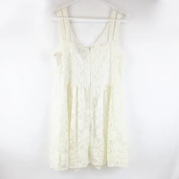 City Triangles Women's Off-White Lace Sleeveless Mini Dress Size 15