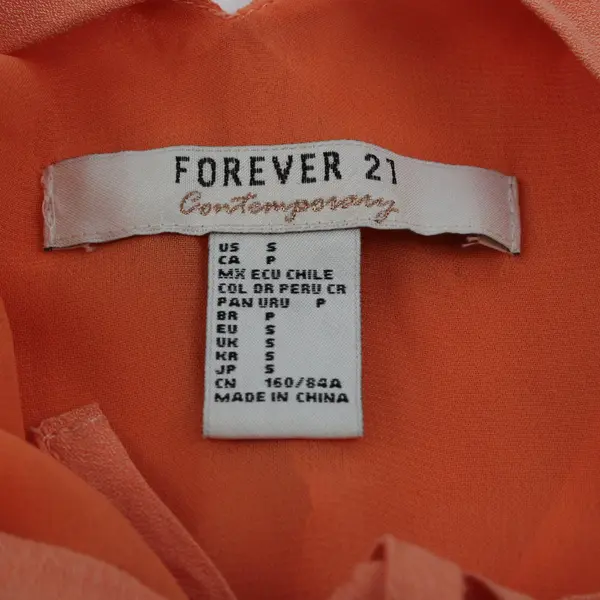 Forever 21 Women's Small Coral Orange Sleeveless Long Flowy Dress