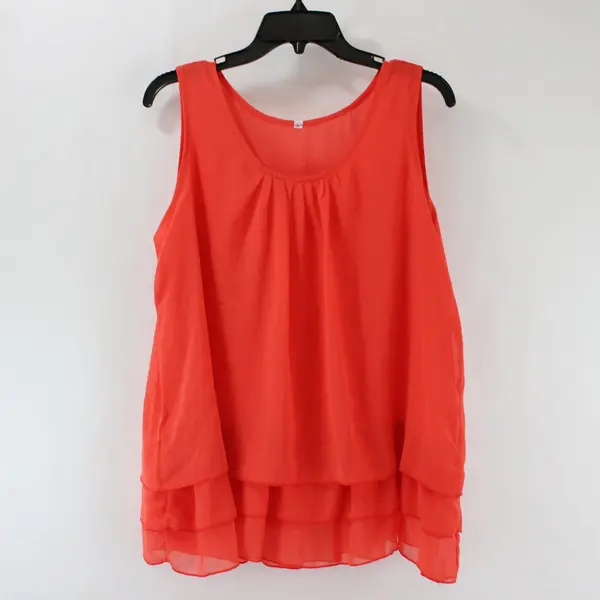 Women's Coral Orange Flowy 2-Piece Outfit Set Size Large