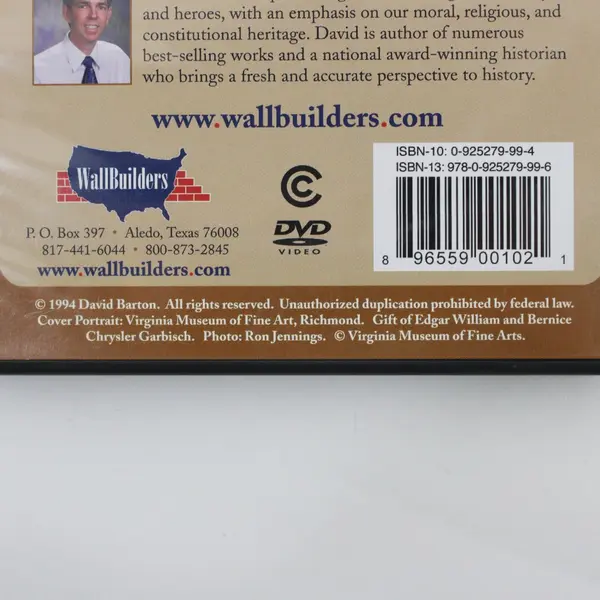 Keys to Good Government According to the Founding Fathers 1994 DVD David Barton 